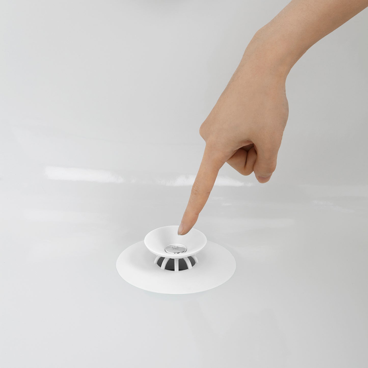 Flex Drain Stop/Hair Catcher - White