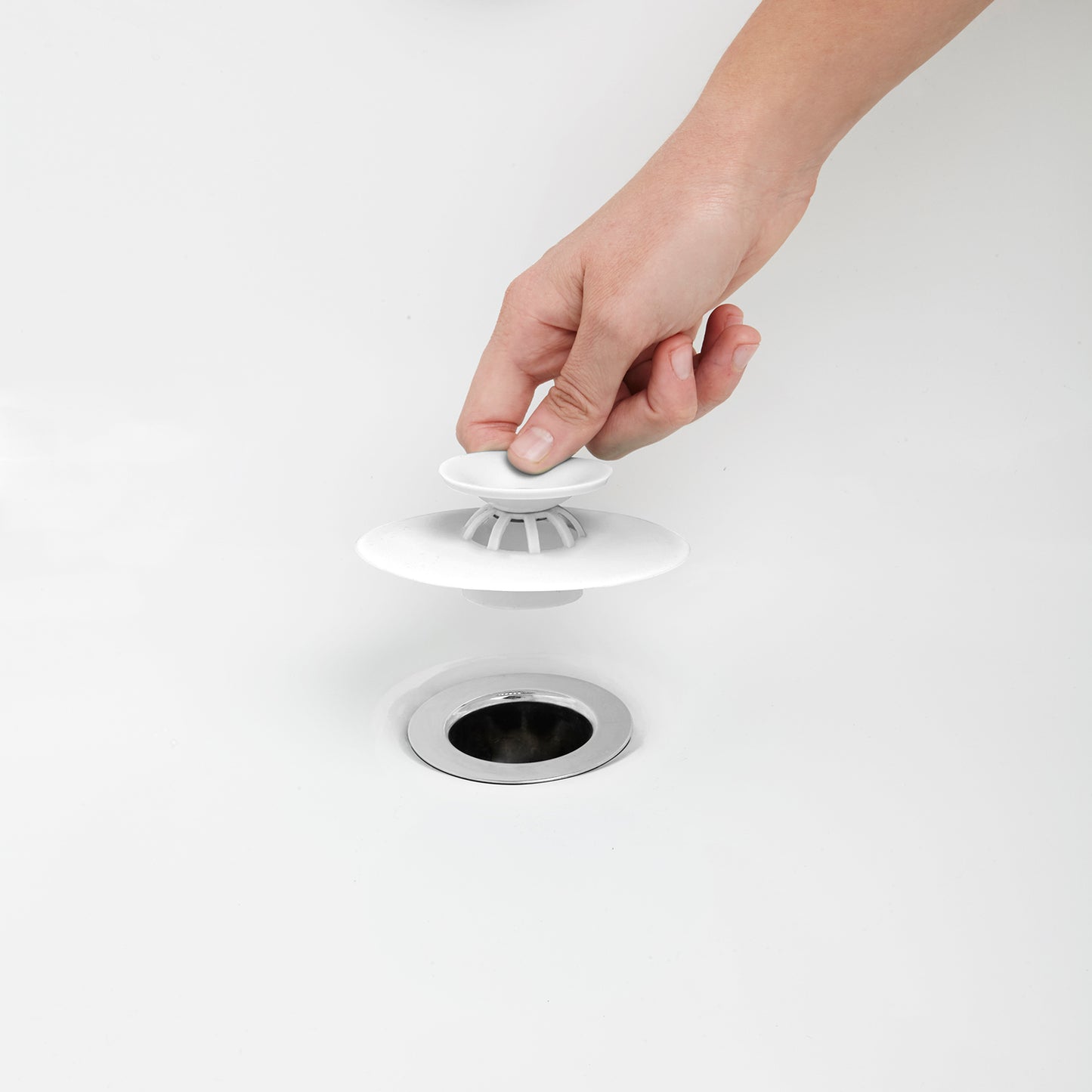 Flex Drain Stop/Hair Catcher - White