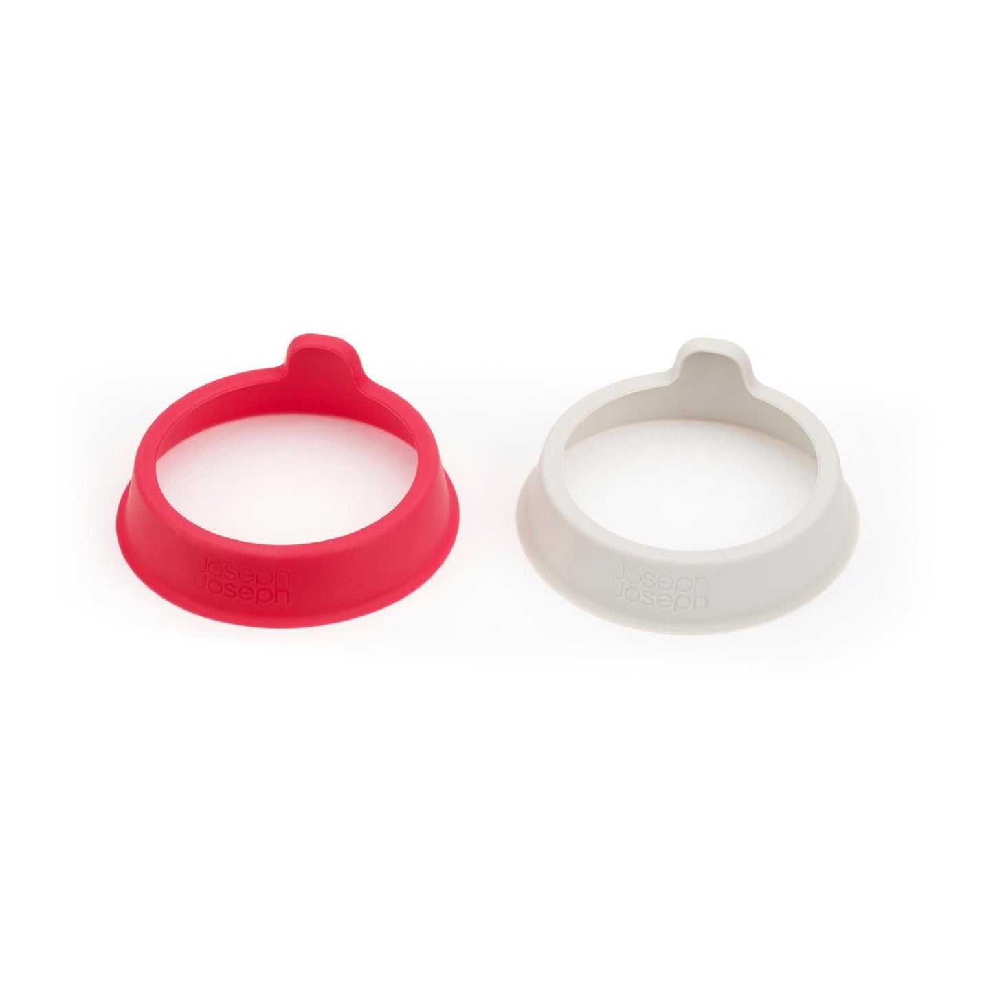 DUO Set of 2 Silicone Egg Rings - Grey/Red