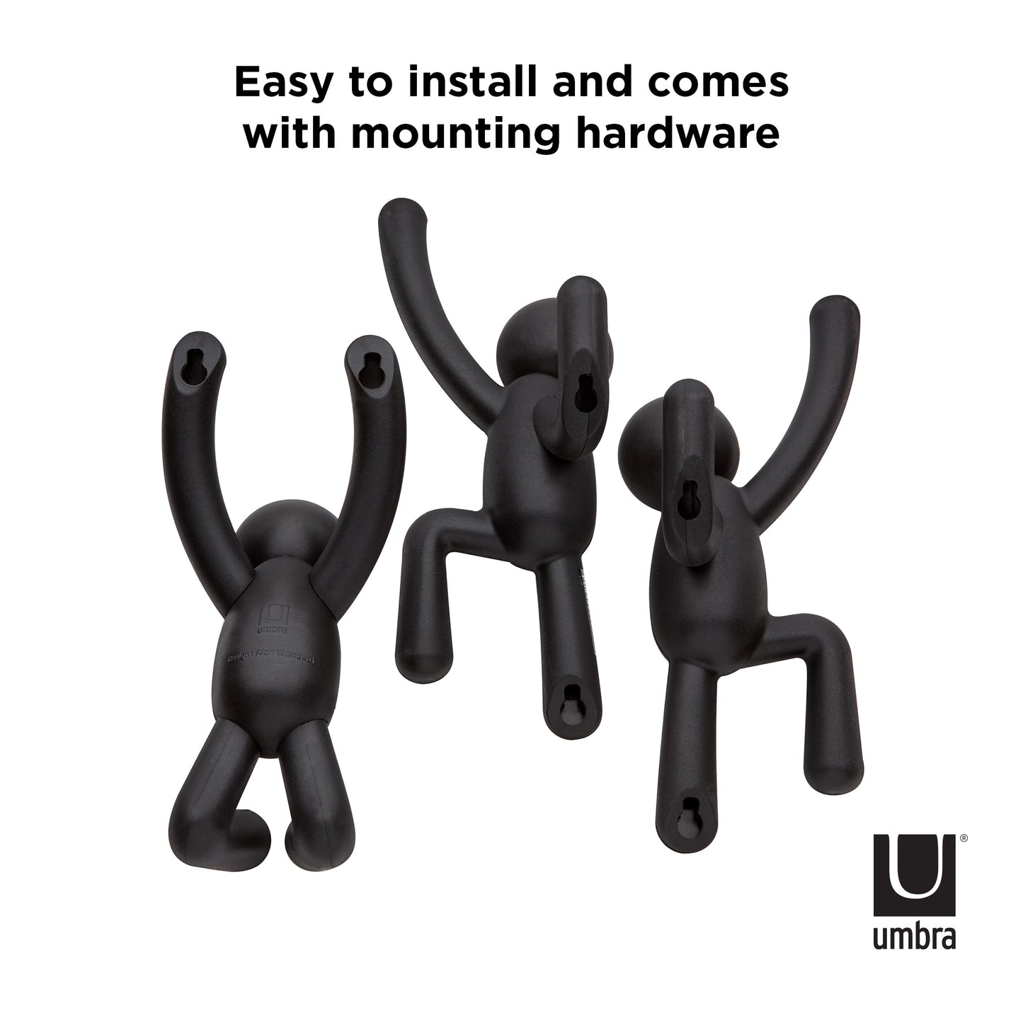 Buddy Hooks (Set of 3) - Black