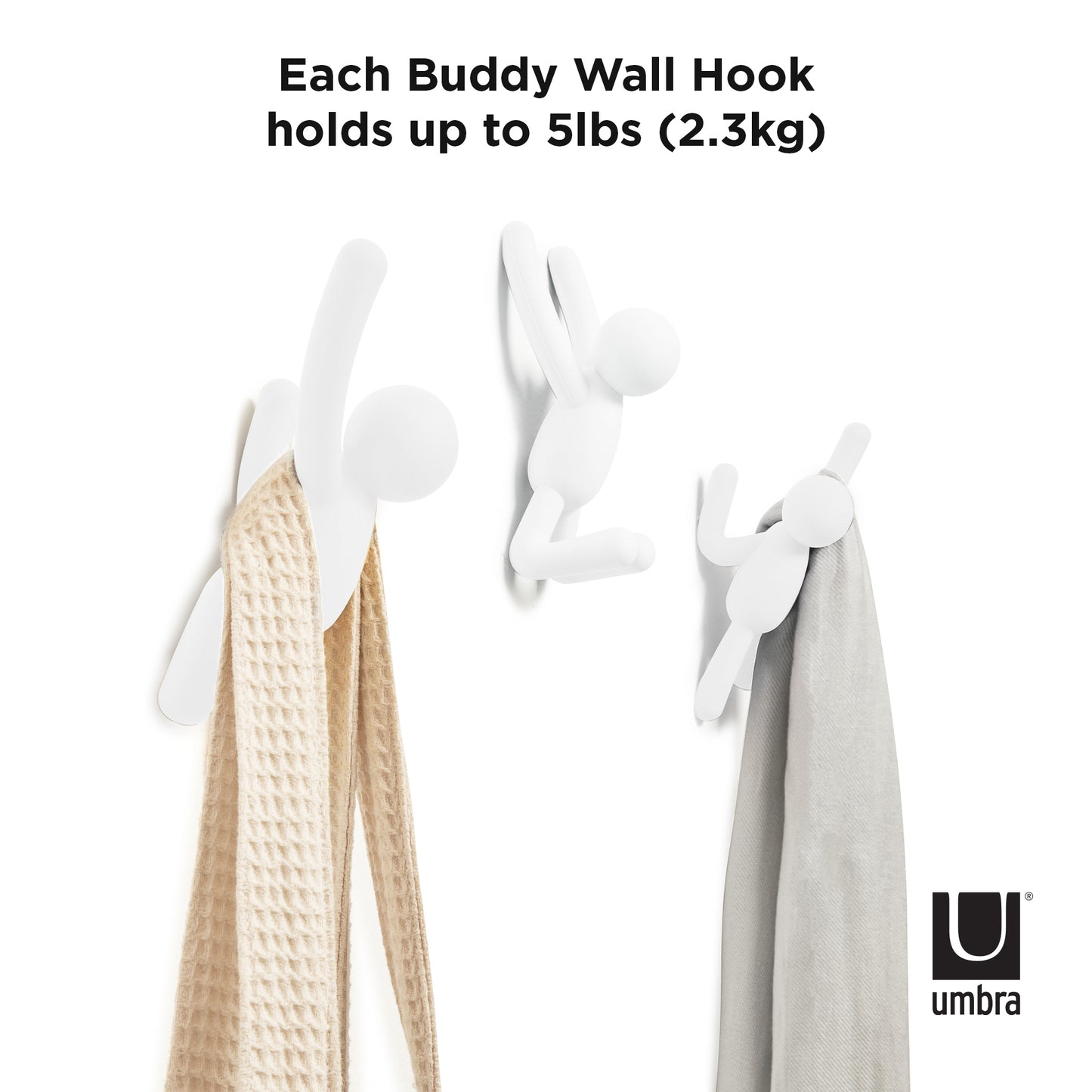 Buddy Hooks (Set of 3) - White