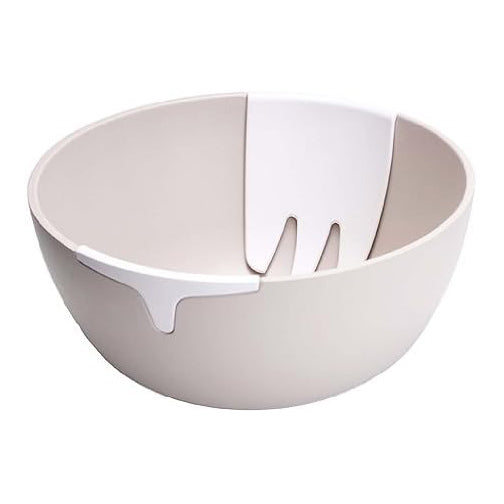 Hands On Salad Bowl with Integrated Servers - Stone