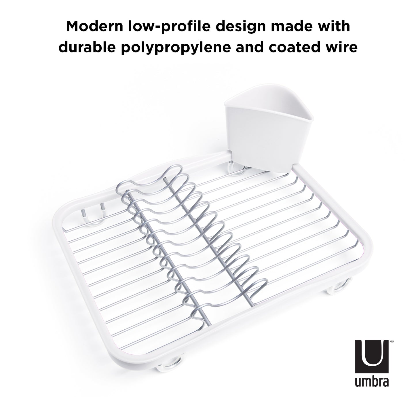 Sinkin Counter Top Dish Rack - White/Nickel