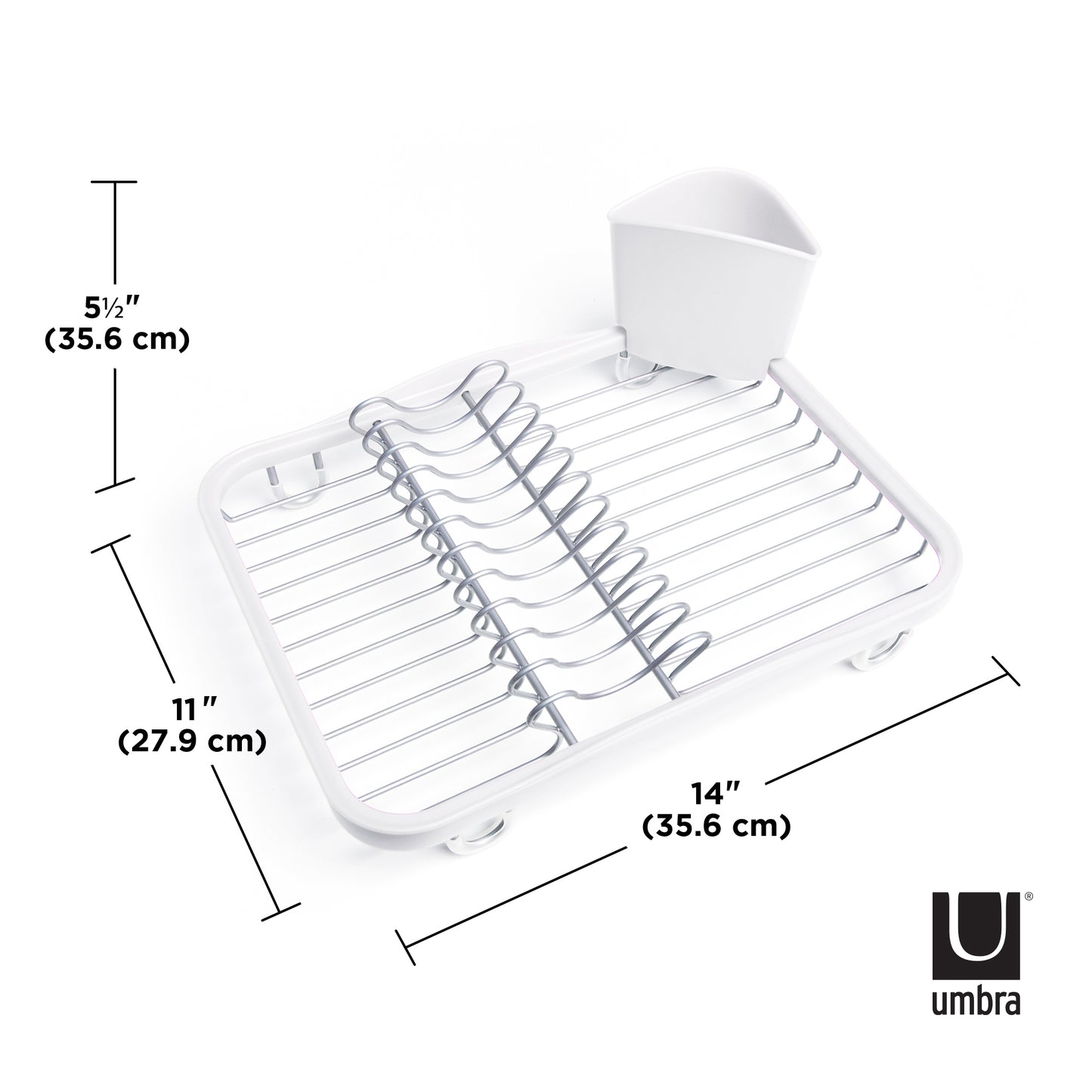 Sinkin Counter Top Dish Rack - White/Nickel