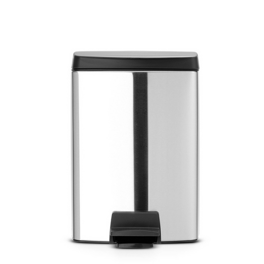 Pedal Bin Silent 10 Liter Rectangular - Matt Steel