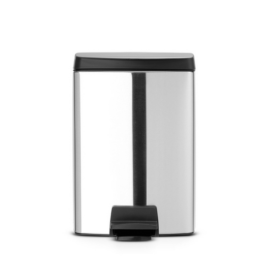 Pedal Bin Silent 10 Liters Rectangular - Brilliant Steel