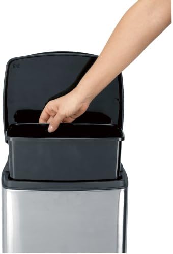 Pedal Bin Silent 10 Liter Rectangular - Matt Steel