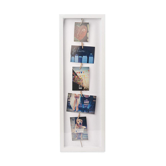 Clothesline Flip Photo Display - White