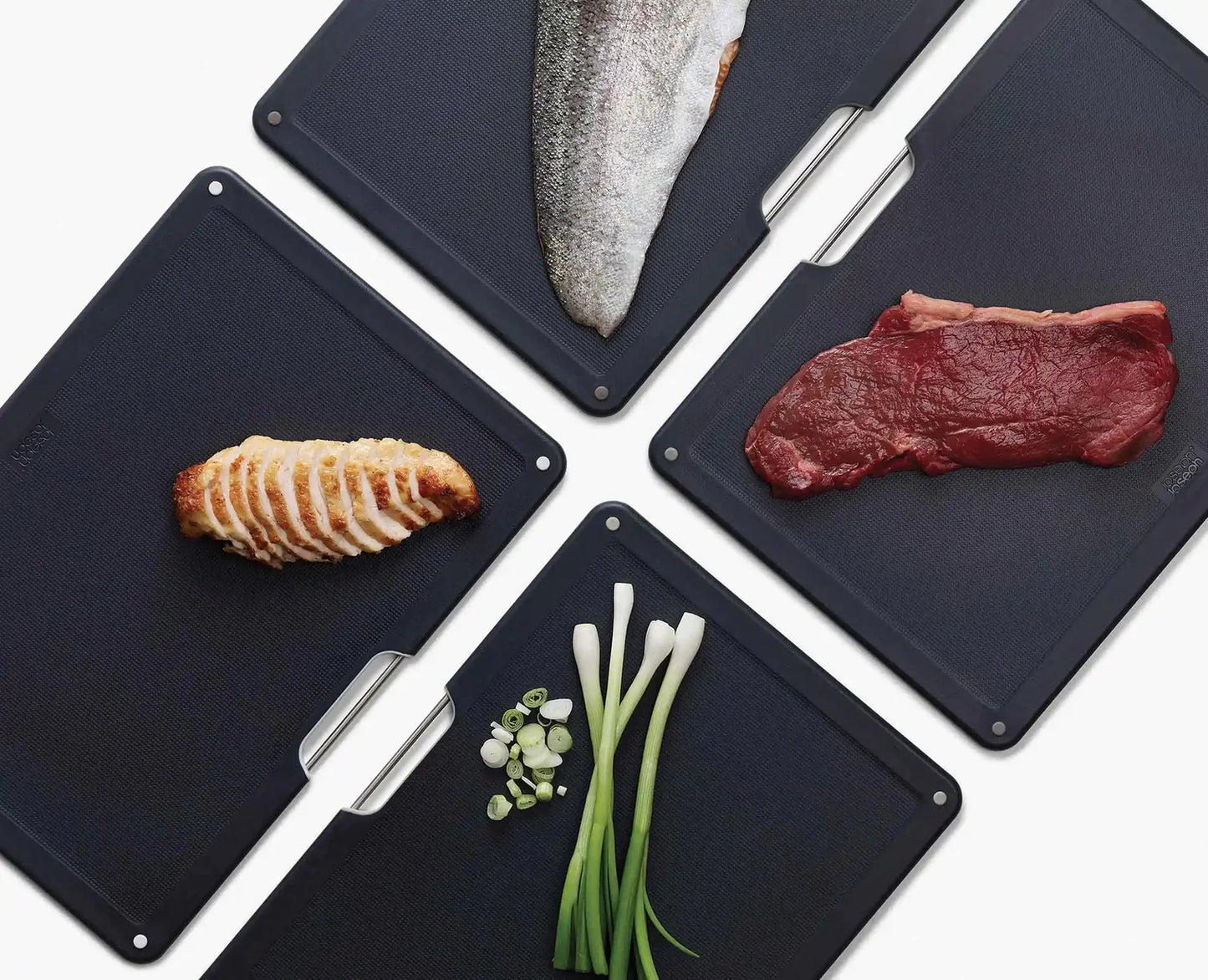 Folio Steel 4-piece Chopping Board Set - Rose Gold