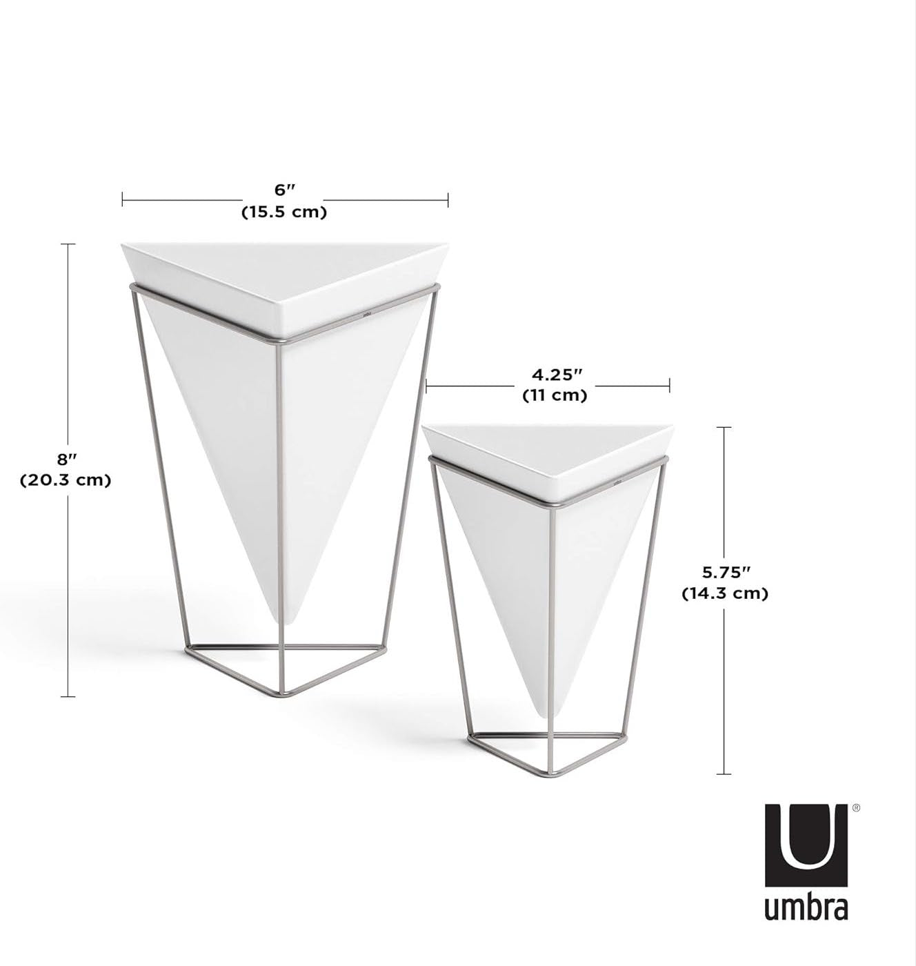 Trigg Tabletop Vessels, Set of 2 - White/Nickel