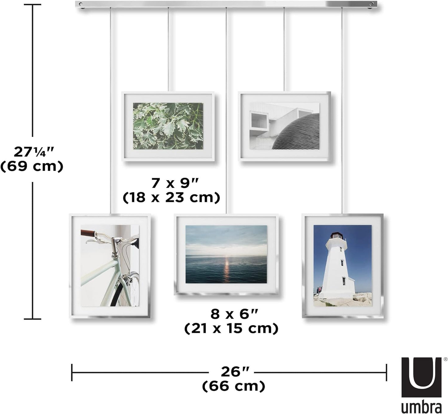 Exhibit Photo Display (Set of 5) - Chrome