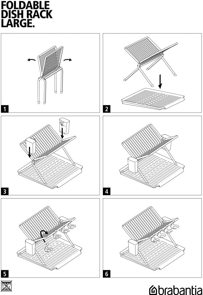 Foldable Dish Drying Rack Large - Dark Grey