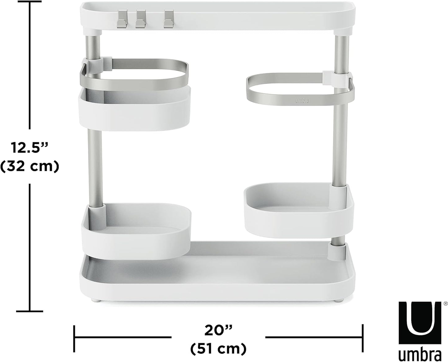 Holster Multi-Level Organizer - White/Nickel