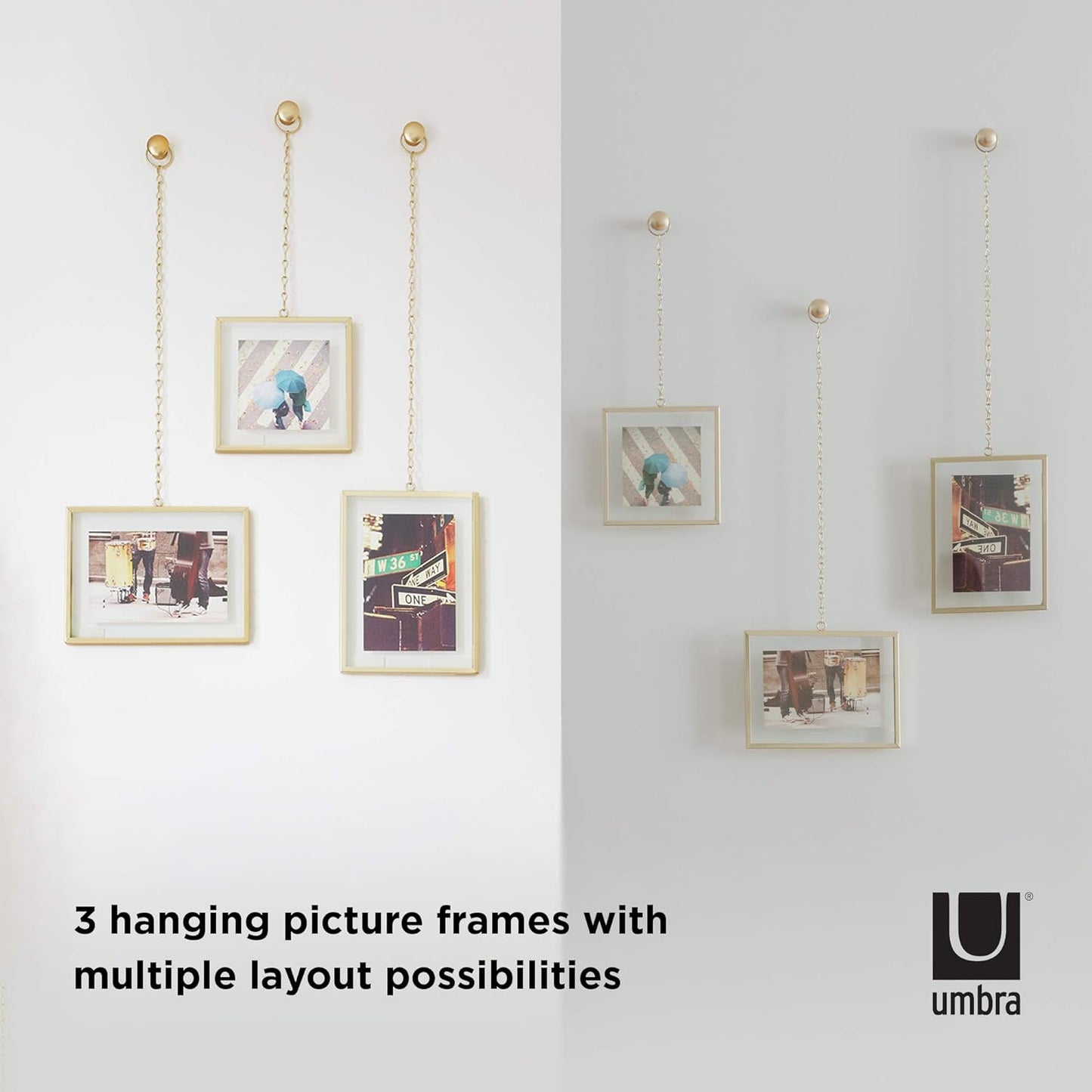 Fotochain Wall Photo Display - Matte Brass