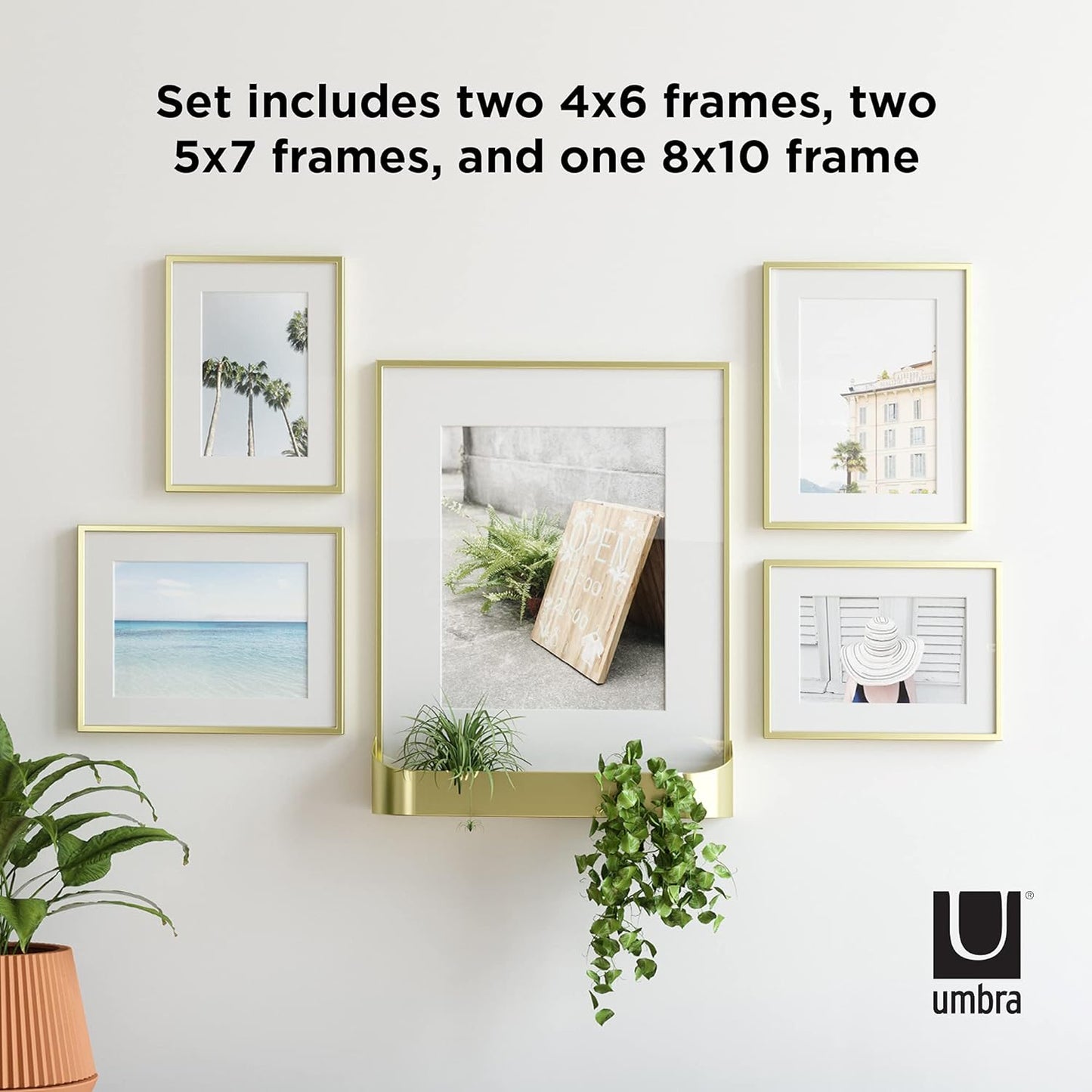 Matinee Photo Display S/5 - Matte Brass