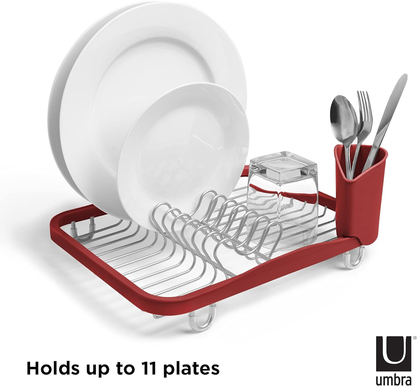 Sinkin Dish Rack - Red/Nickel