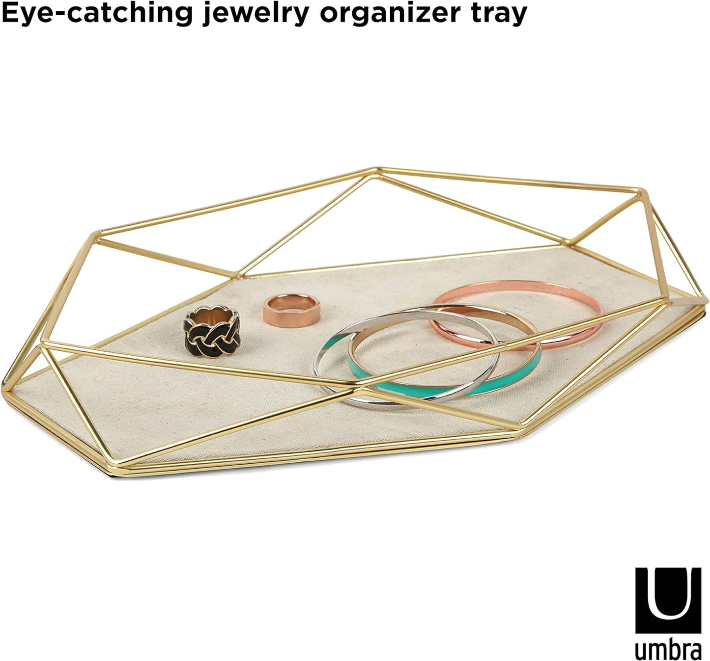 Prisma Jewelry Tray - Matte Brass