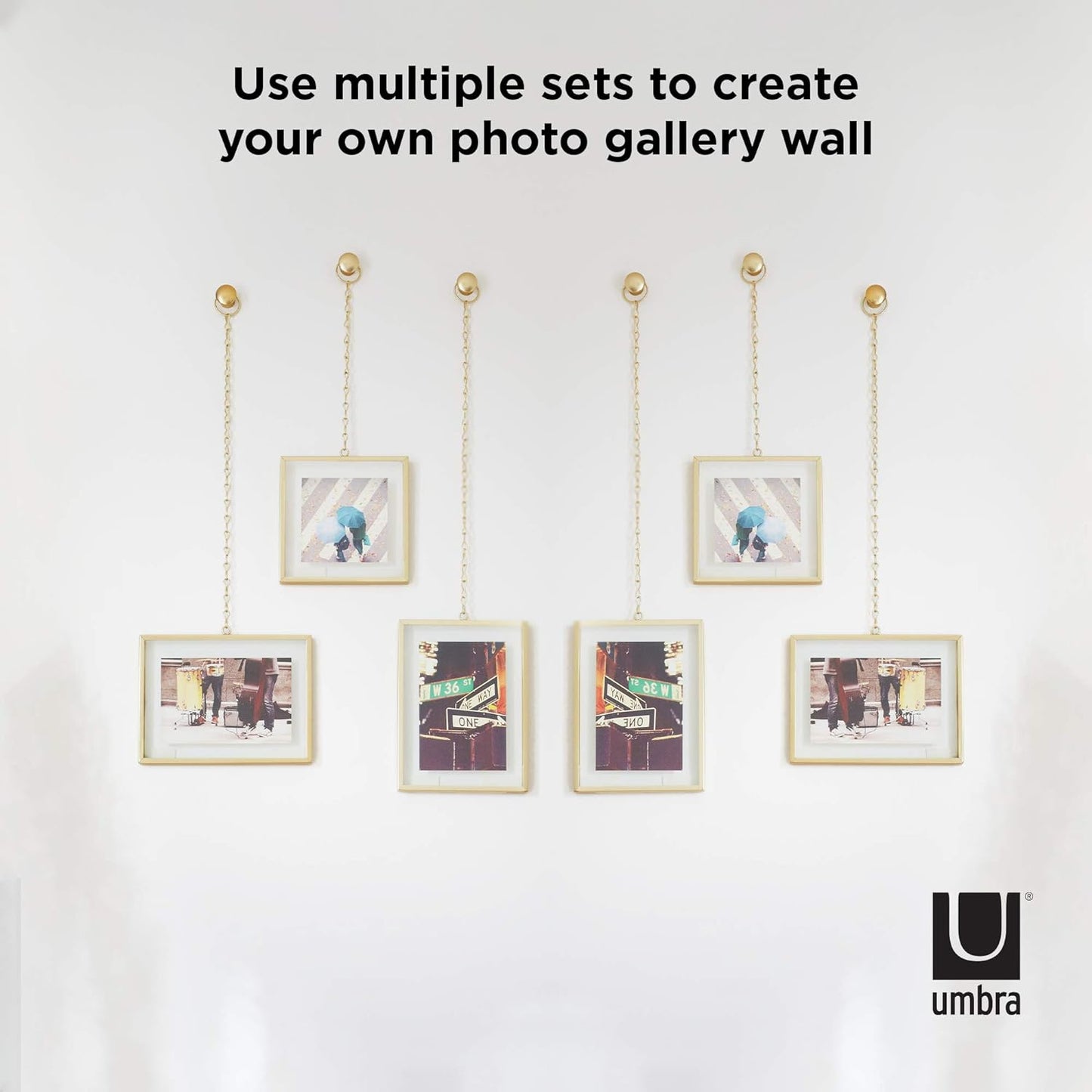 Fotochain Wall Photo Display - Matte Brass