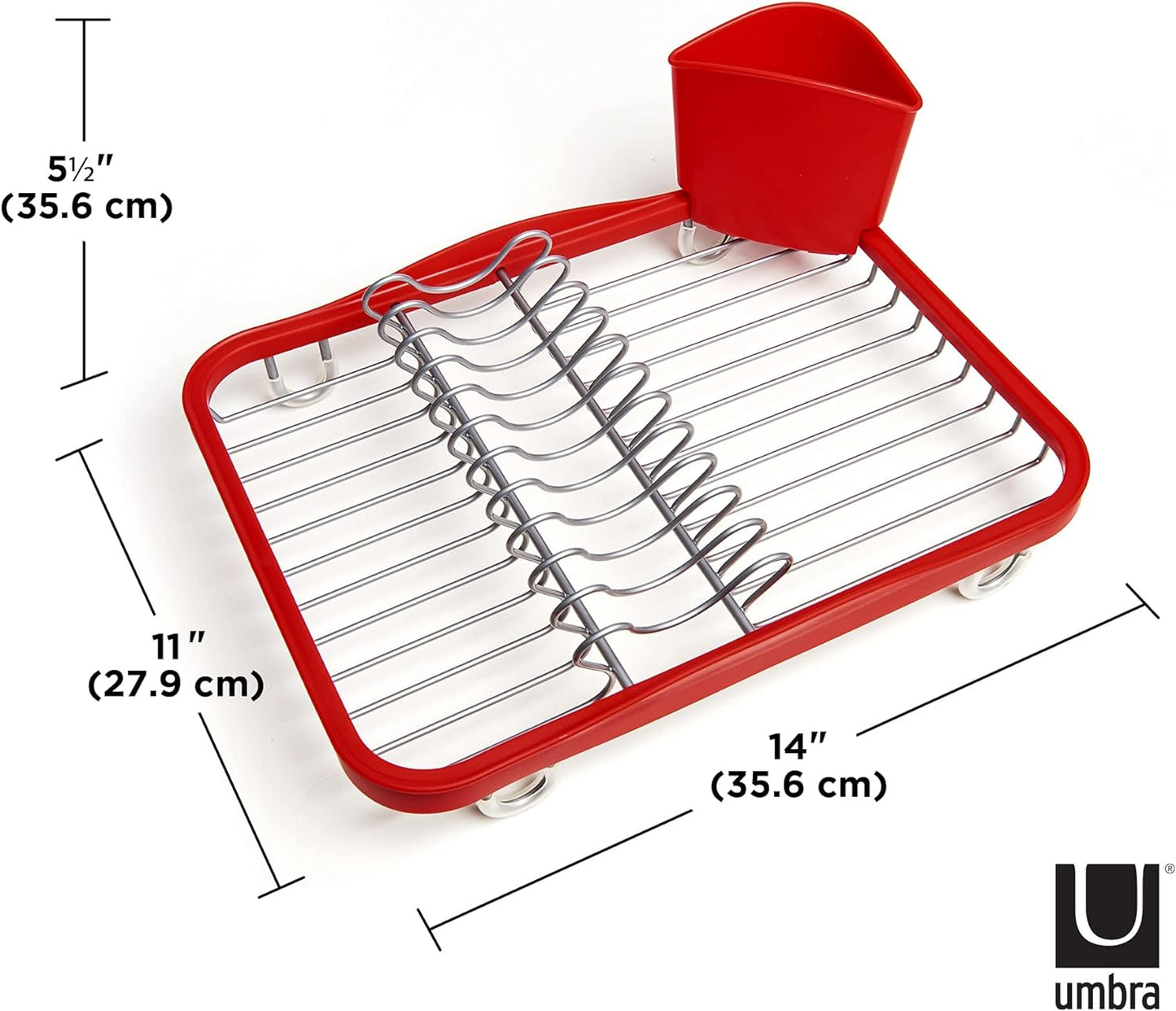 Sinkin Dish Rack - Red/Nickel