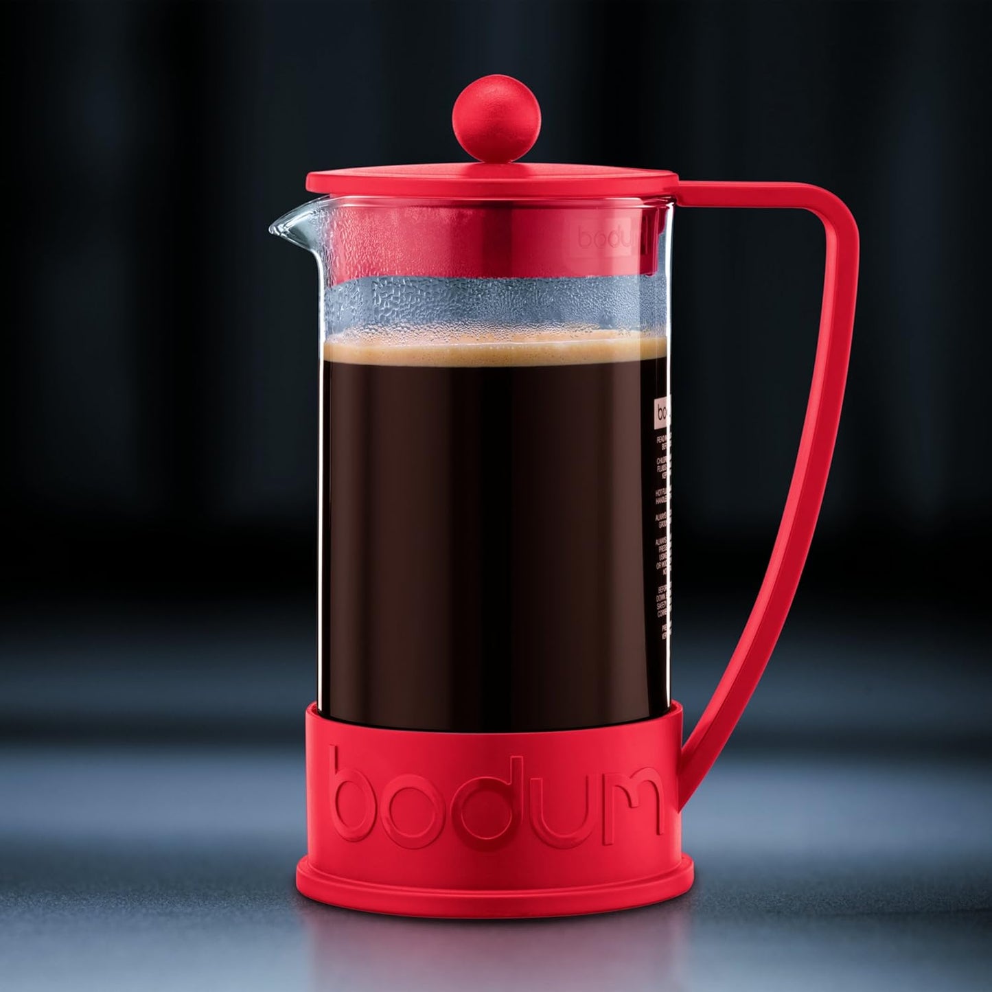 Brazil French Press Coffee Maker 8 Cup, 1.0L - Red