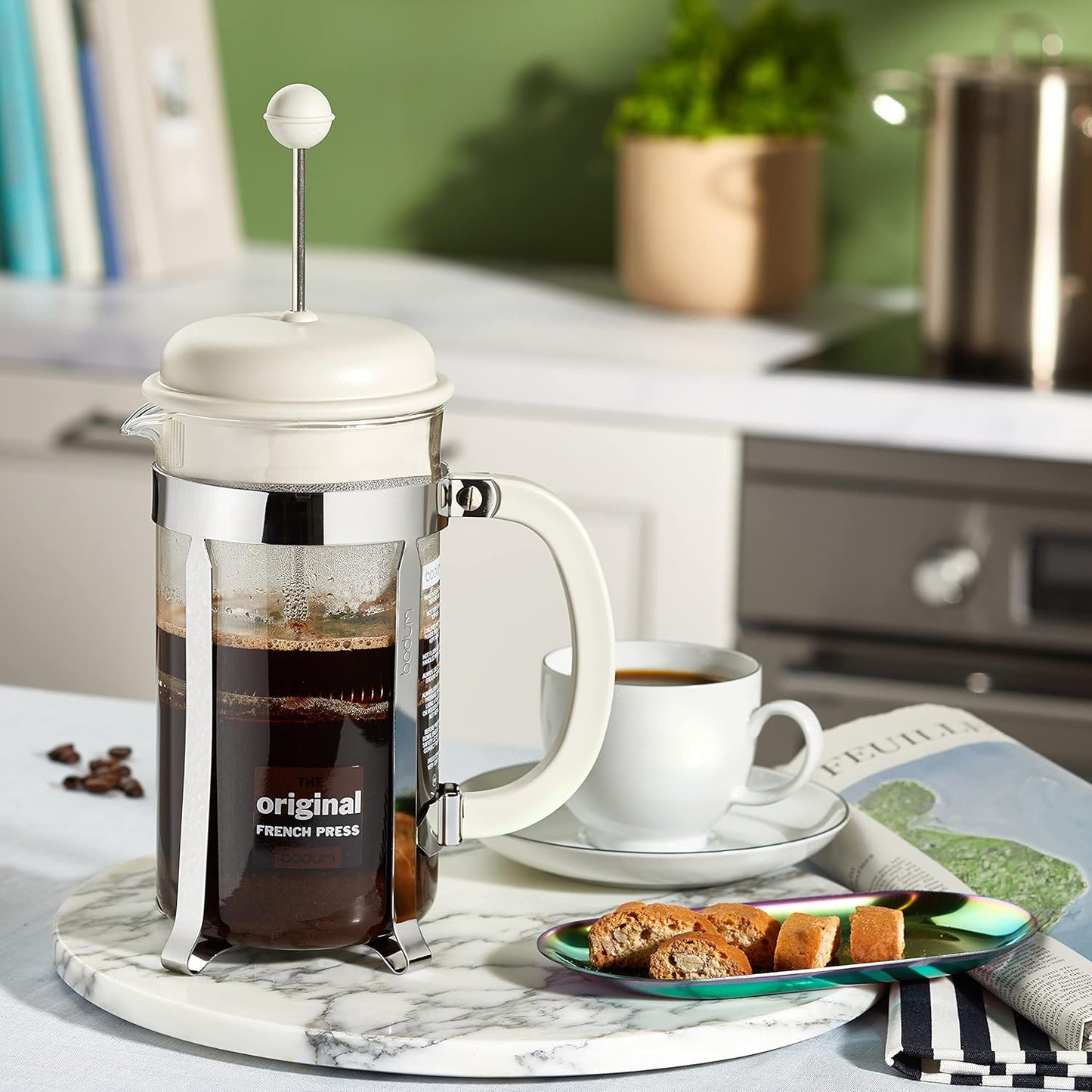 Caffettiera French Press Coffee Maker 8 Cup, 1.0L - Off White