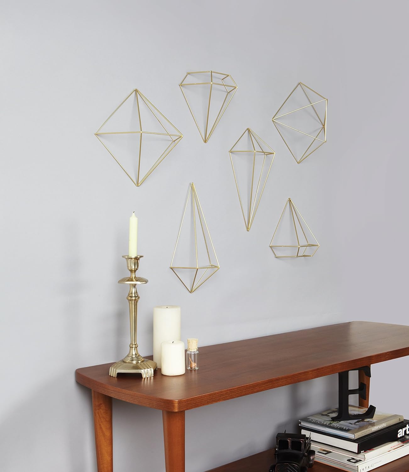 Prisma Wall Decor - Matte Brass (Set of 6)