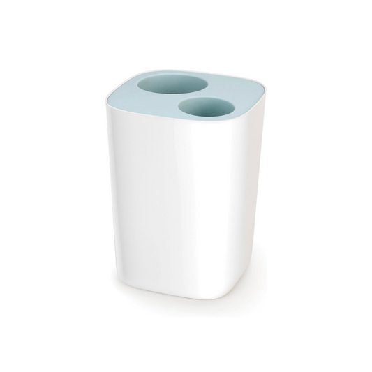 Split 8L Bathroom Waste Separation Bin - Light Blue/White