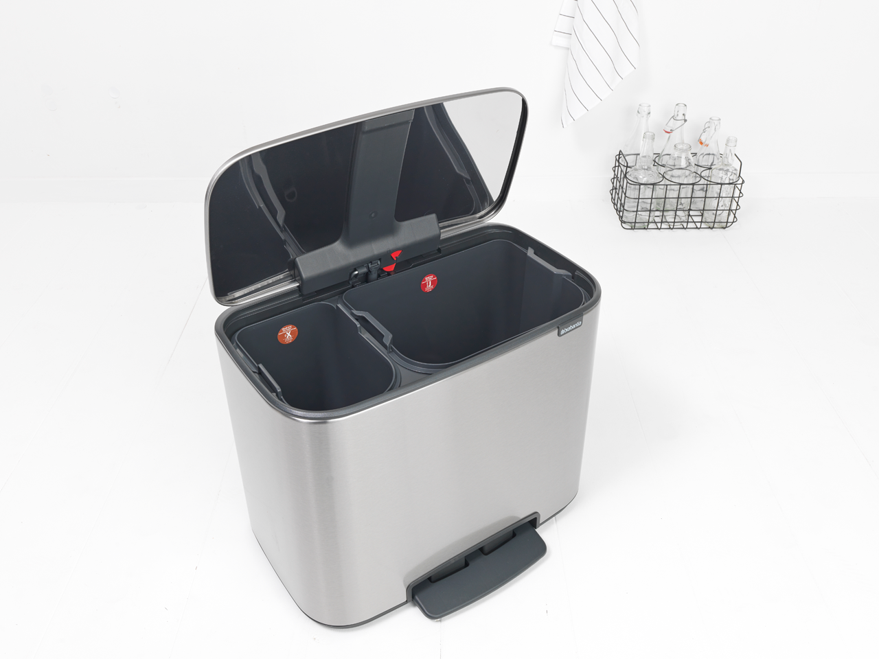 Bo Pedal Bin 11 + 23 Litre - Matt Steel Fingerprint Proof