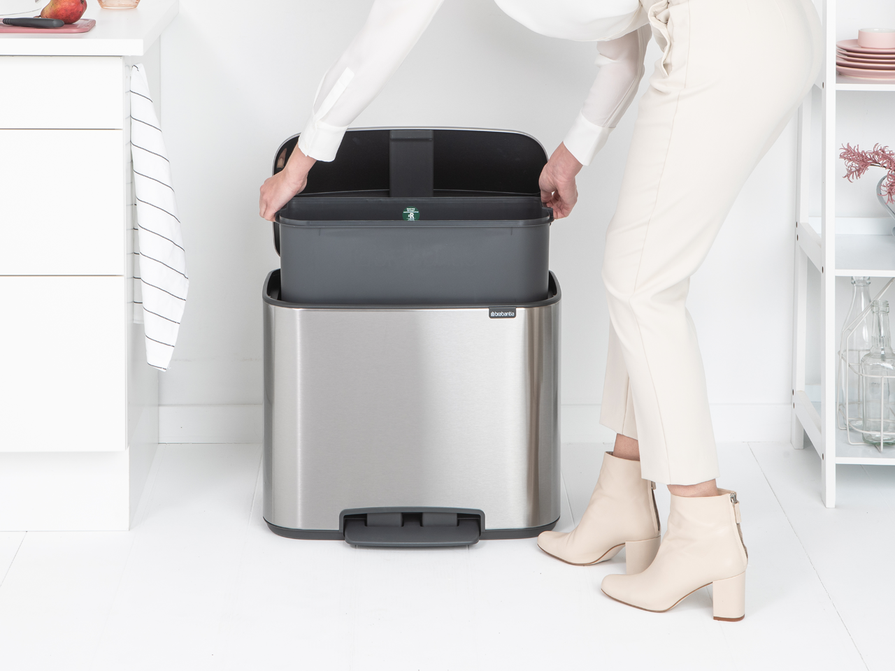 Bo Pedal Bin 36 Litre - Matt Steel Fingerprint Proof