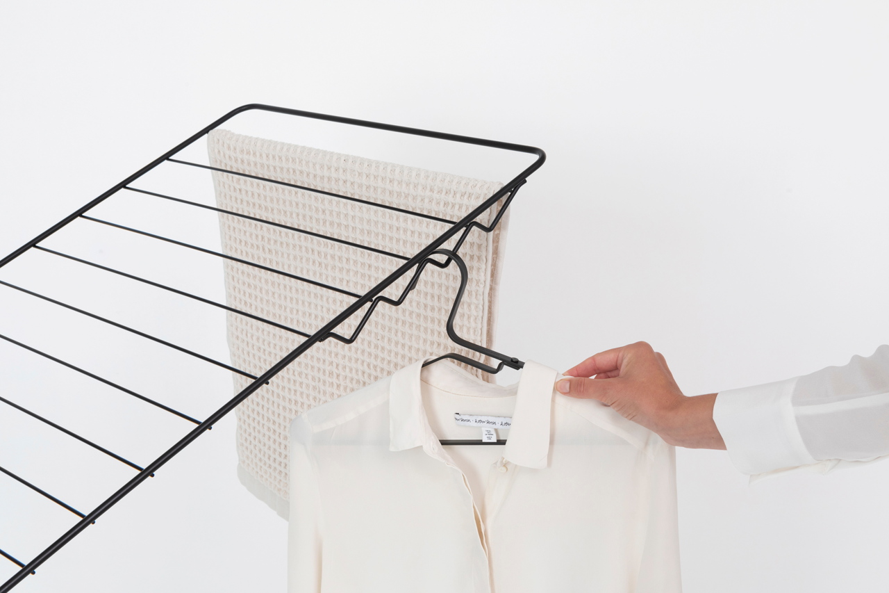 Hang-On Drying Rack 25m with Rod - Matt Black