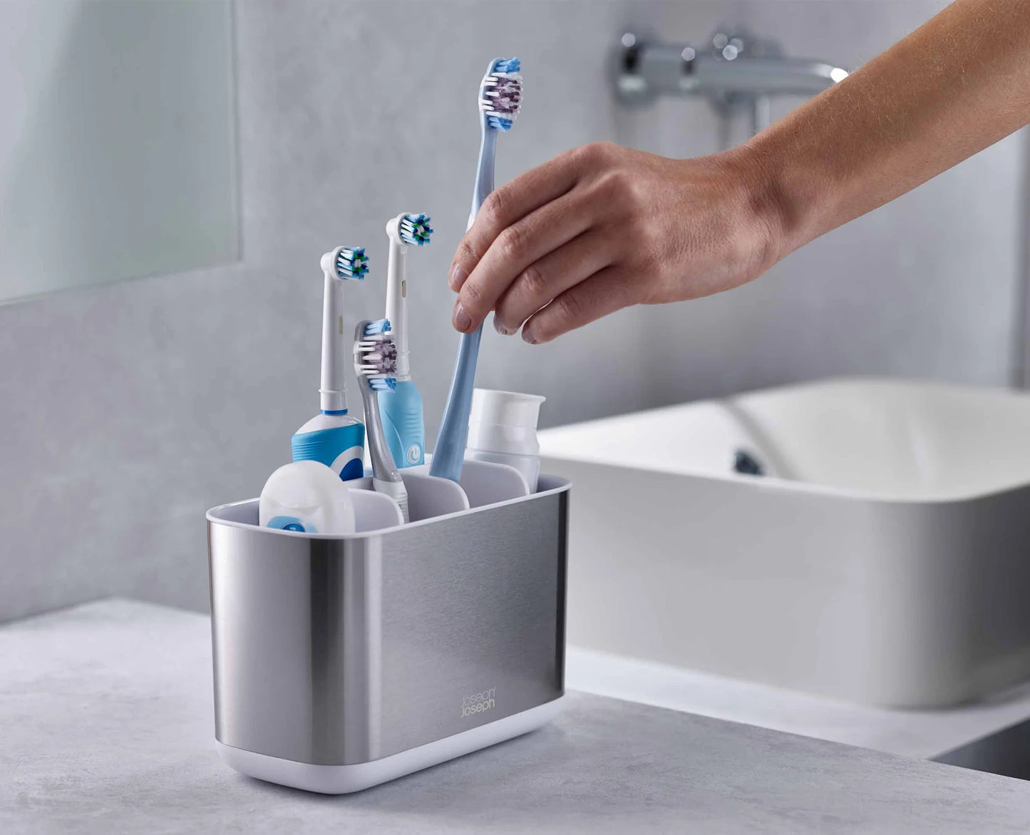 EasyStore Steel Large Toothbrush Holder