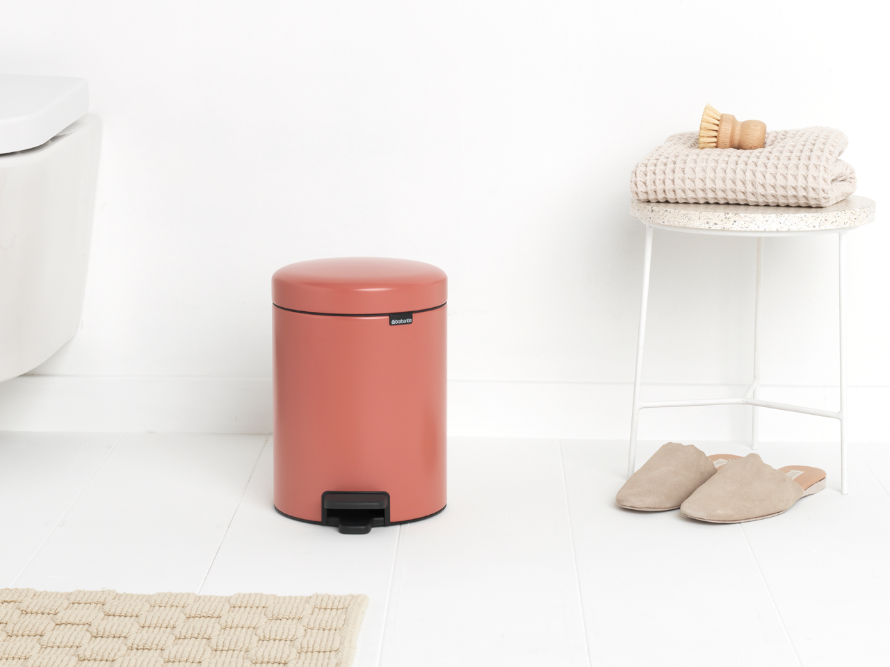 NewIcon Pedal Bin Silent 5 Litre - Terracotta Pink