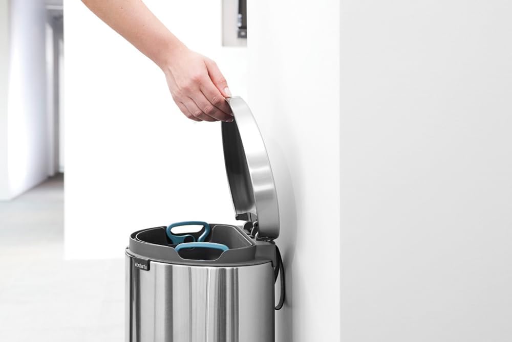 Pedal Bin Silent Flatback+ 30 Litre - Matt Steel FPP (Fingerprint Proof)