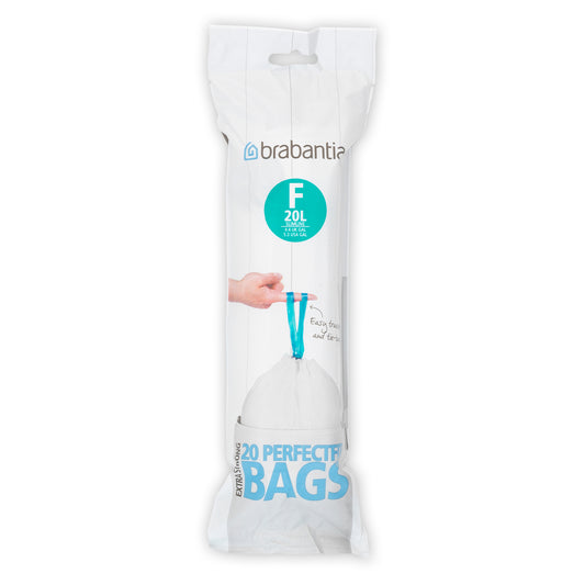 PerfectFit Bags Code F (20L) Slimline 20 Bags/Roll - White