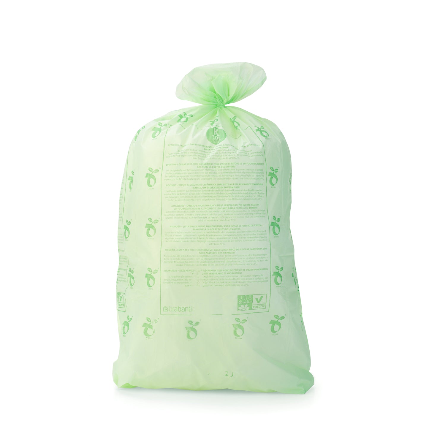 PerfectFit Compostable Bags Code K (10L) 10 Bags/Roll - Green