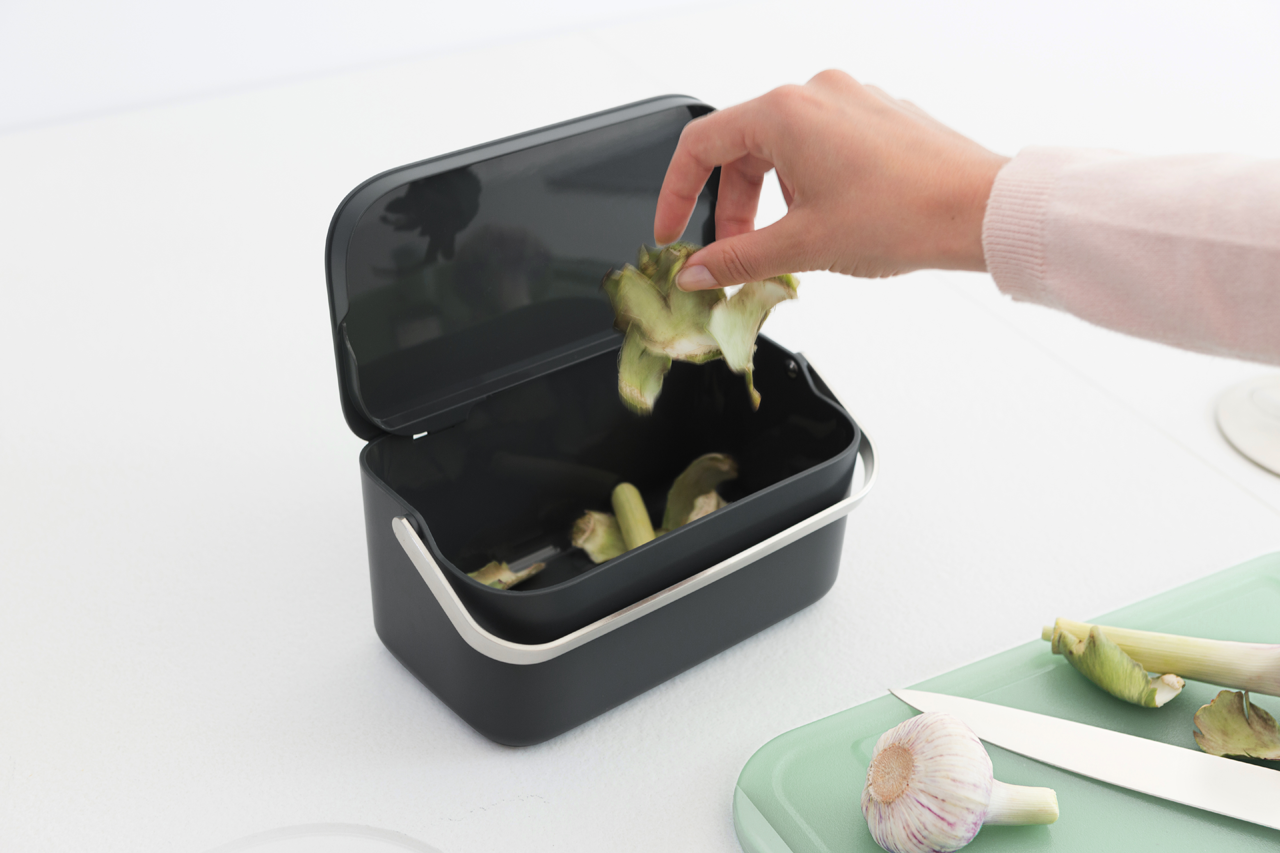 Sink Side Food Waste Caddy - Grey