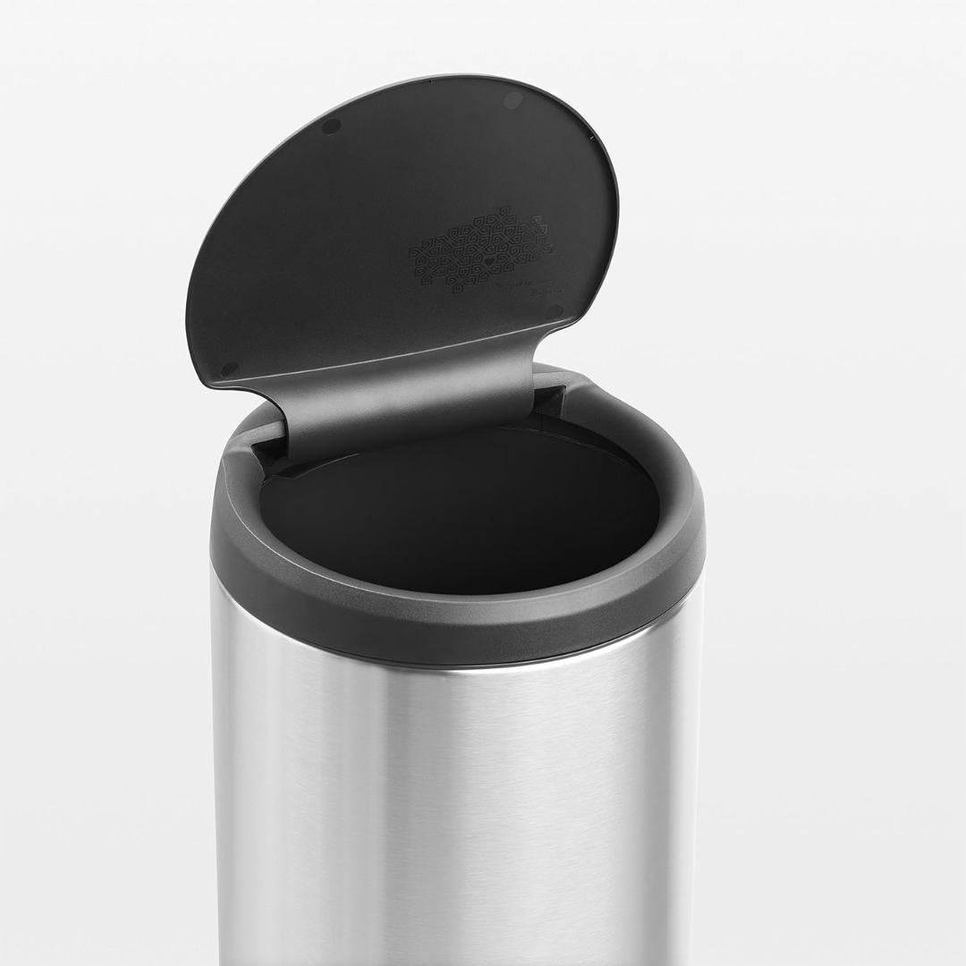 Flip Bin 30L - Matt Steel FPP (Fingerprint Proof) with Dark Grey Lid