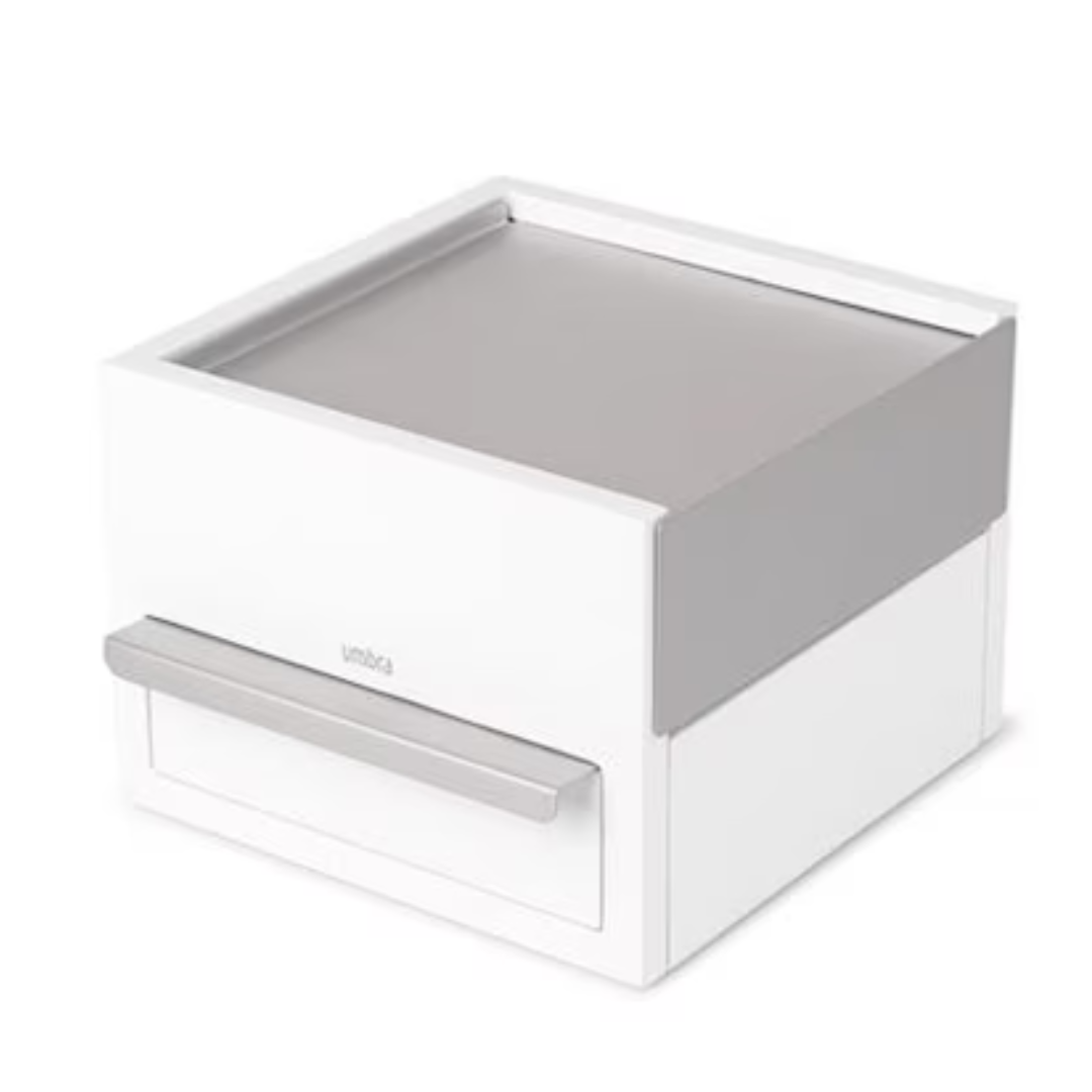 Stowit Mini Jewerly Box - White/Nickel