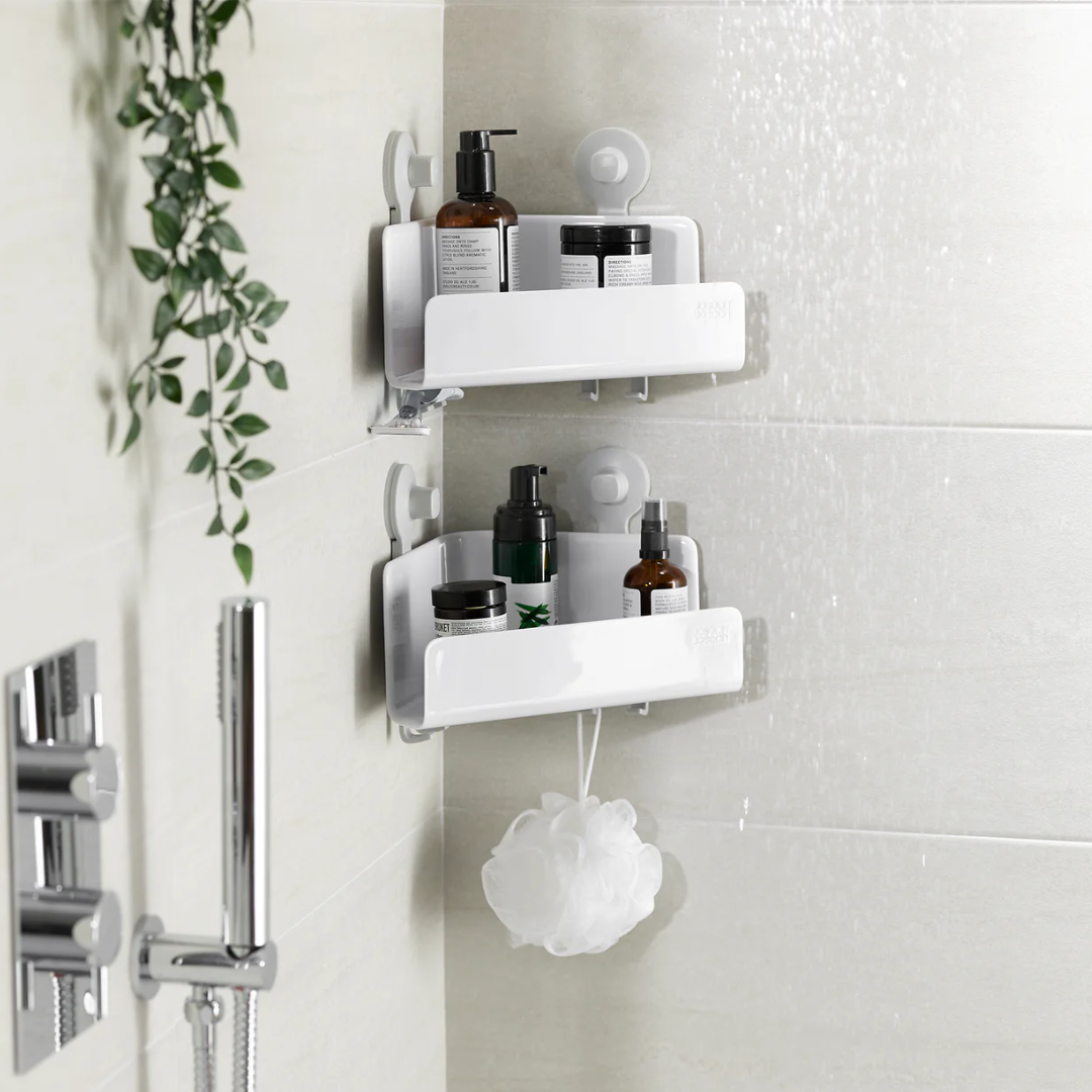 EasyStore Corner Shower Caddy 2 - Pack (No Mirror) - White