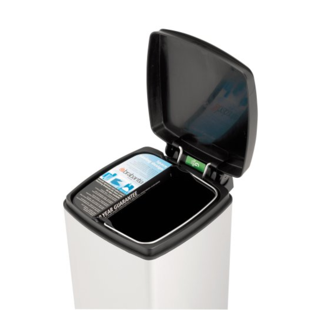 Pedal Bin Silent 25 Litre Rectangular - Matt Steel FPP (Fingerprint Proof)