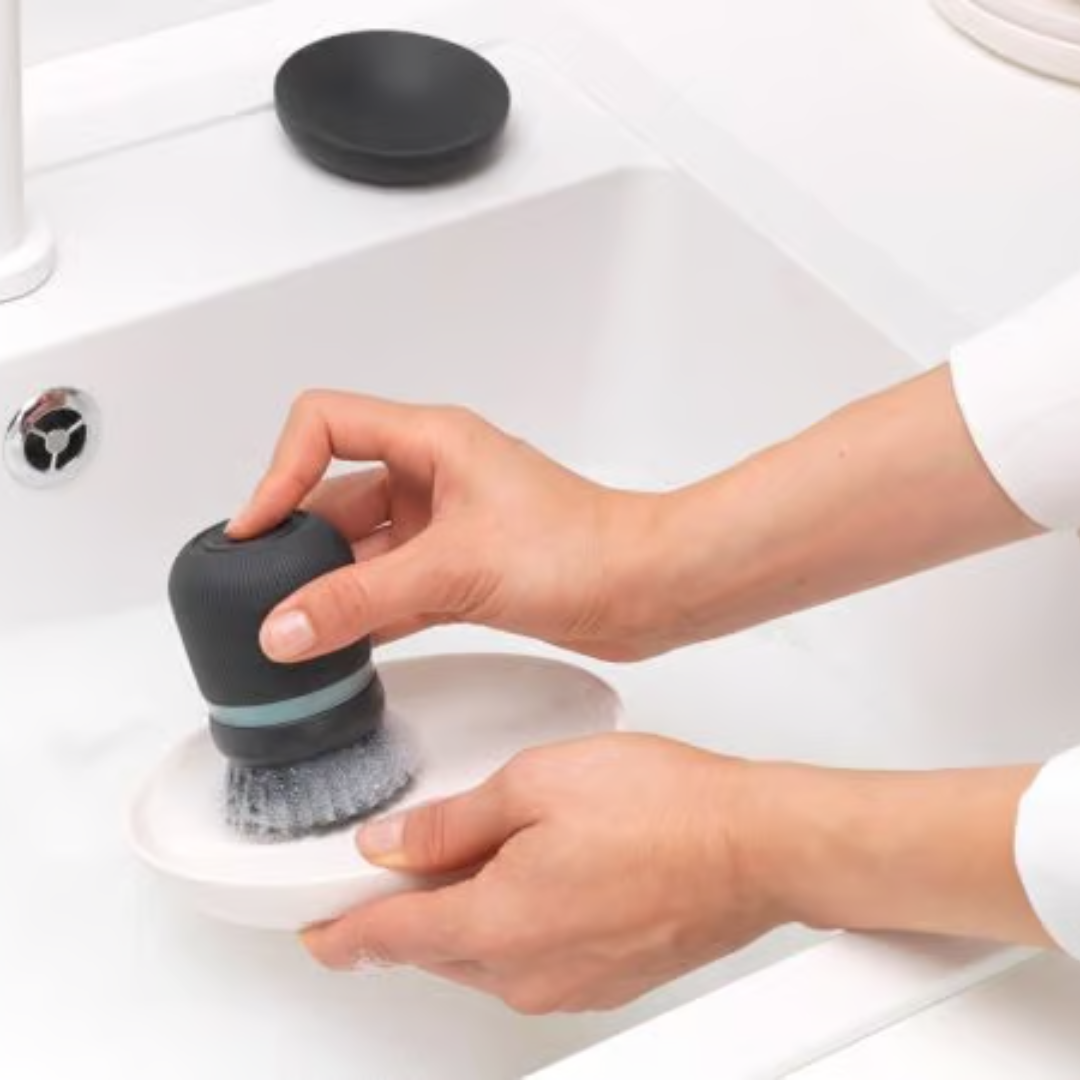 Soap Dispensing Dish Brush - Dark Grey