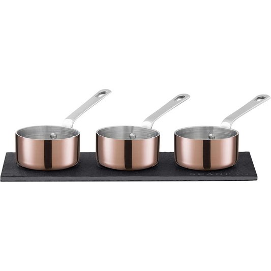 Maitre D' Copper - Mini Sauce Pot - Set 6cm With Slate Board