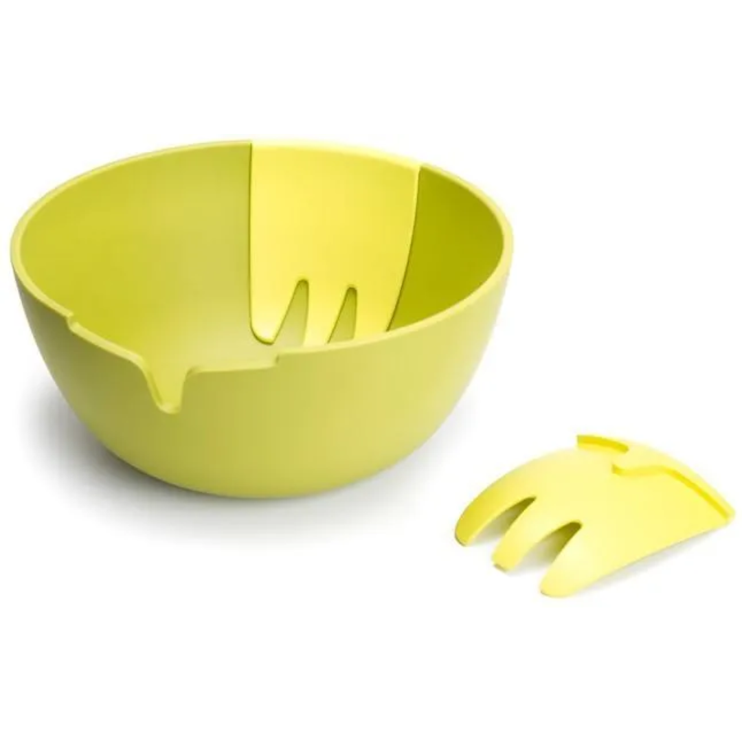 Hands On Salad Bowl with Integrated Servers - Green