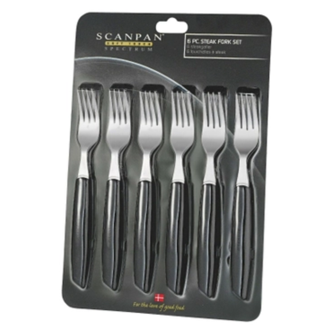 Steak Fork Set (6Pcs) Black W/O CDU - Spectrum