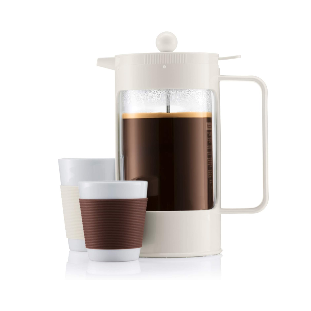 Bean French Press Coffee Maker 8 Cup, 1L/34oz - Off White