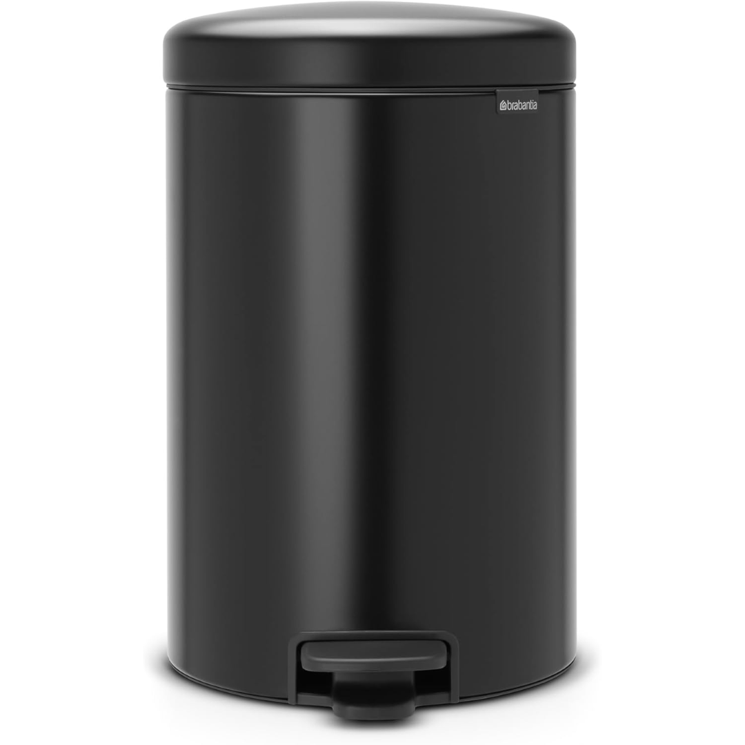 NewIcon Pedal Bin Silent 20 Litre - Matt Black