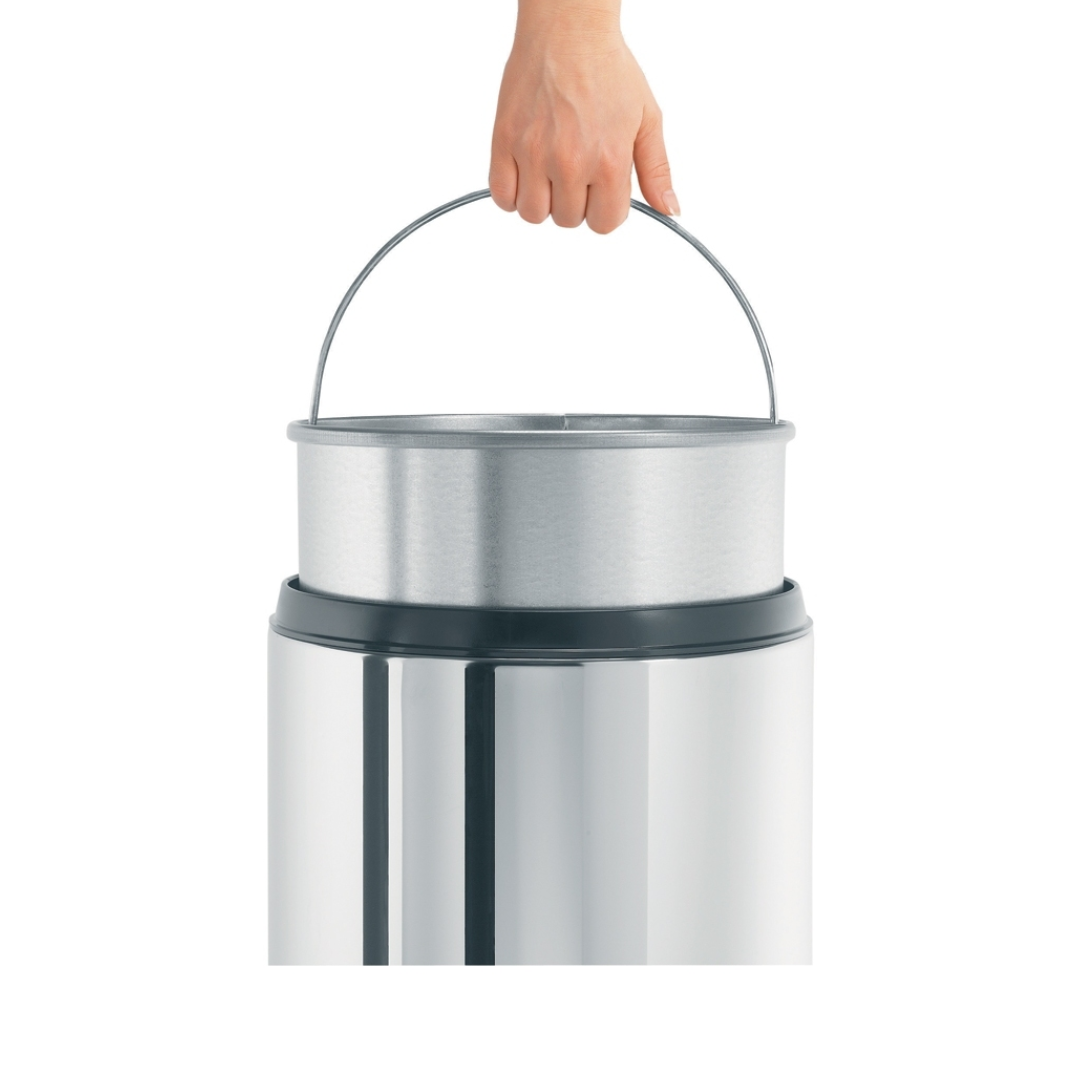 Flame Guard Waste Paper Bin 30L (Metal Bucket) - Brilliant Steel