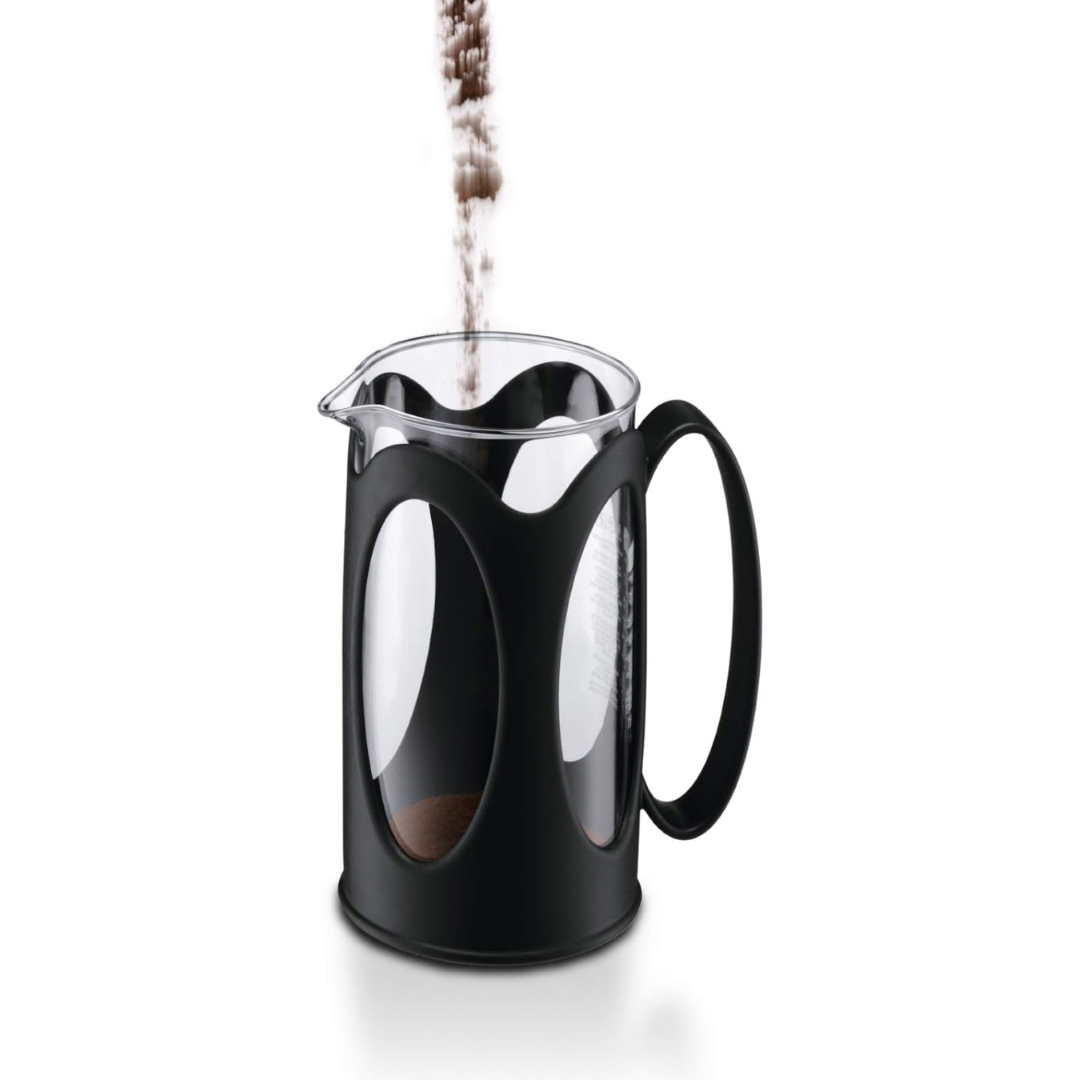 Kenya French Press Coffee Maker (Curved Frame) 3 Cup - 0.35L/12oz - Black