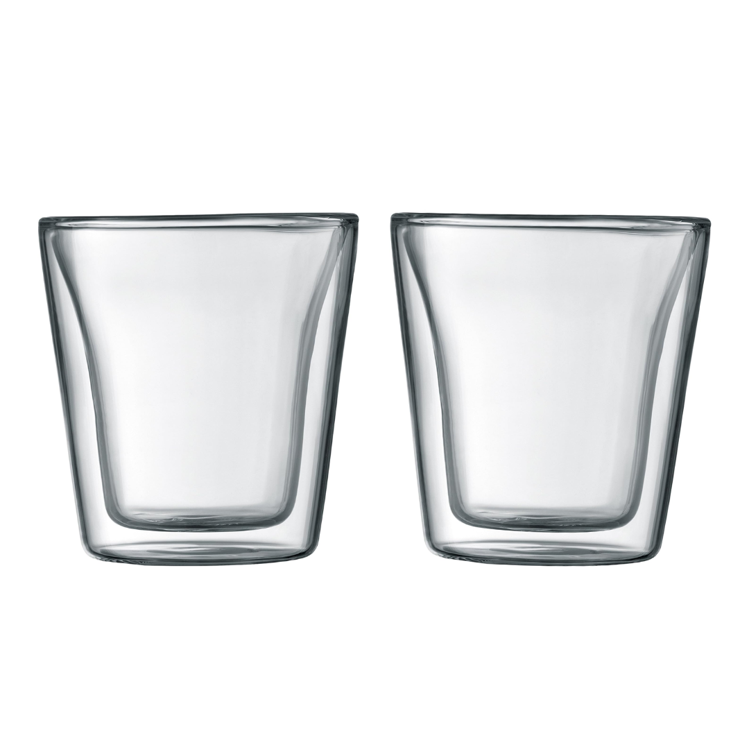 Canteen Double Wall Glass (Set of 2), Small 0.1L, 3oz