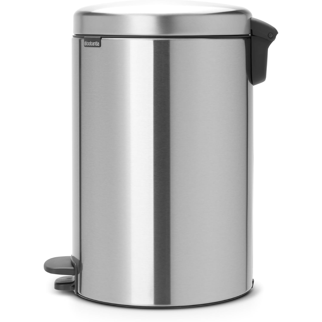 NewIcon Pedal Bin Silent 20 Litre - Matt Steel